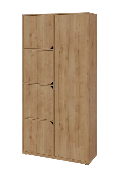 KSR6-82 P skříň šatní, 1x výsuvné ramínko, 4x dvířka, 2053x1022x400 mm, provedení pravé, dub lite